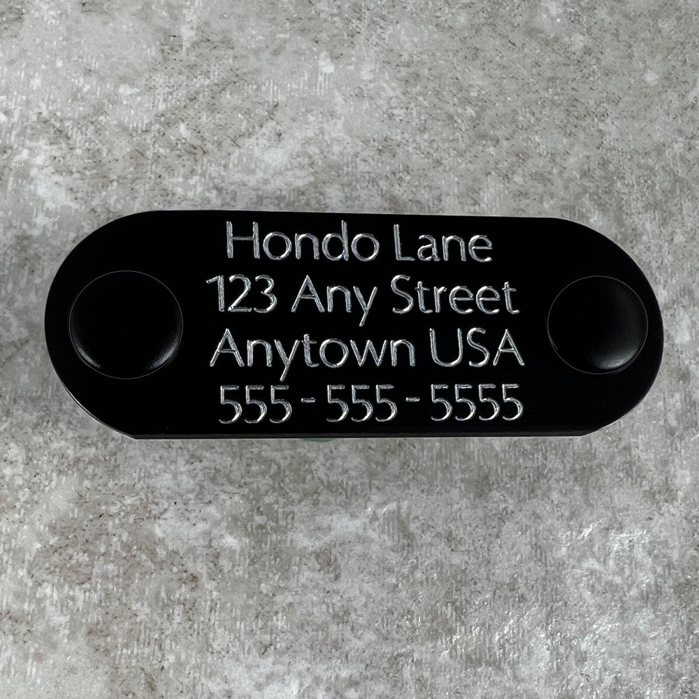 Custom Engraved Dog Tags Personalized Dog Collar ID Tags NAME PLATE BLACK MEDIUM