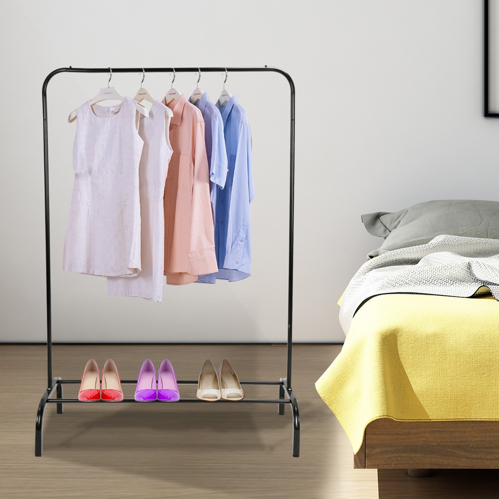 33lbs Loading Clothing Racks w/ Bottom Shelf Ideal for Efficient Organization