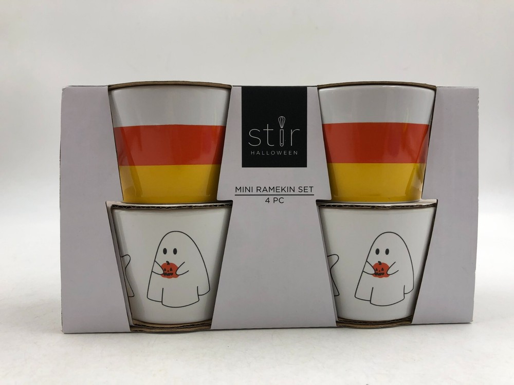 Stir Ceramic Candycorn & Ghost Ramekin Set of 4 BB02B09011