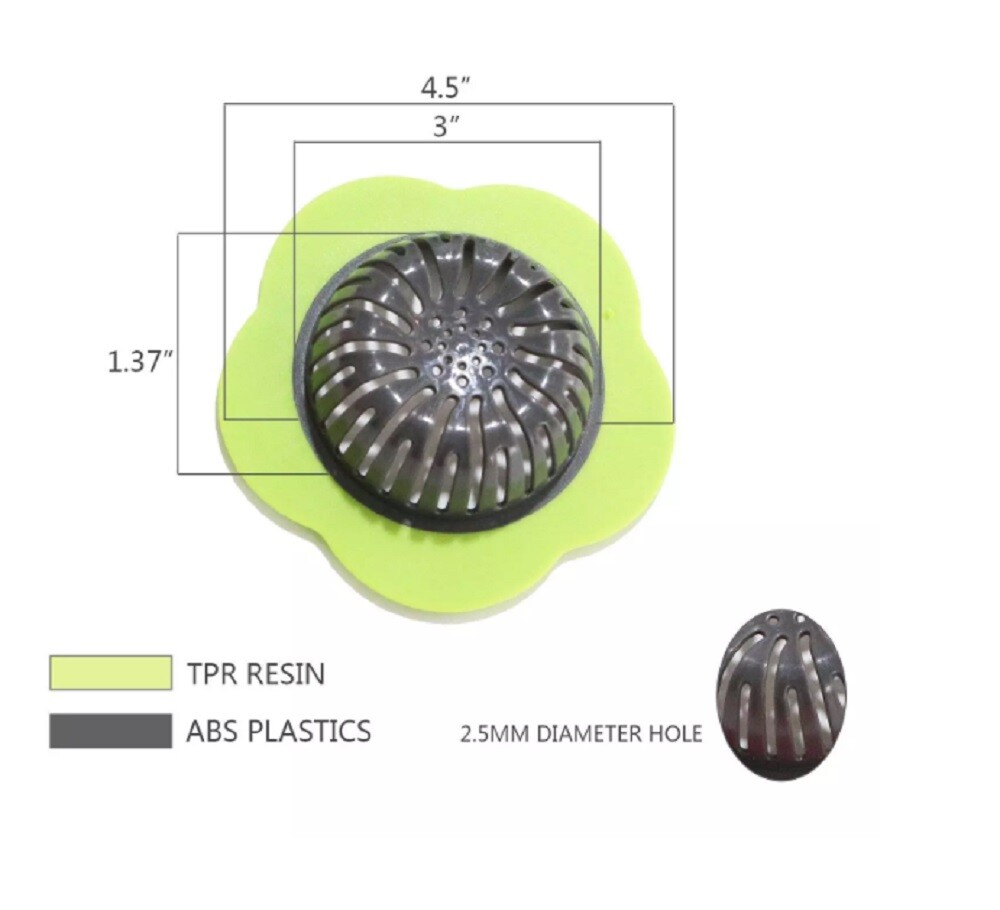 4 Pcs Plastic Kitchen Sink Drain Strainer Filter Catching Food Particles 4.5''