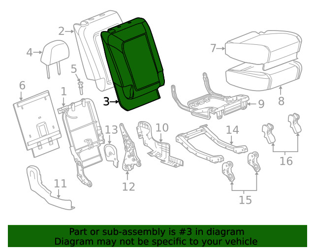 Genuine GM Seat Back Cover 22761126