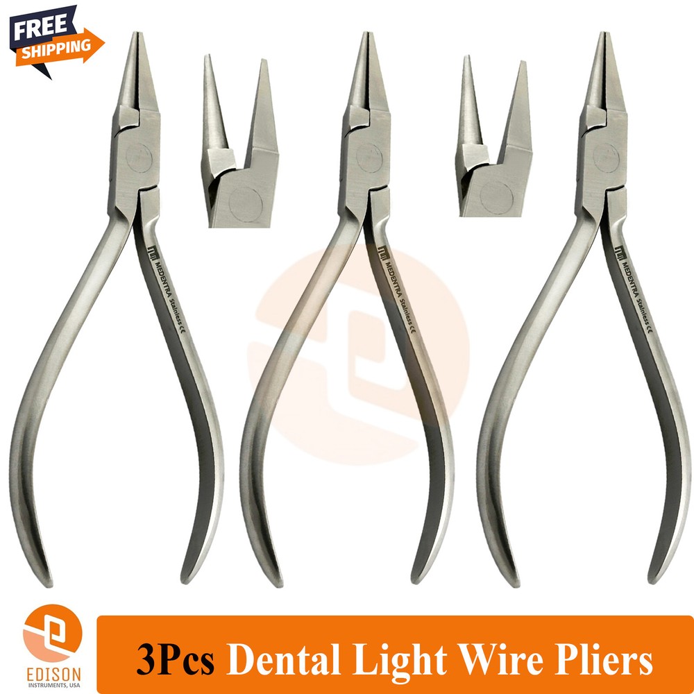 3Pcs Orthodontic Light Wire Plier Loop Wire Bending Plier alicates de ortodoncia