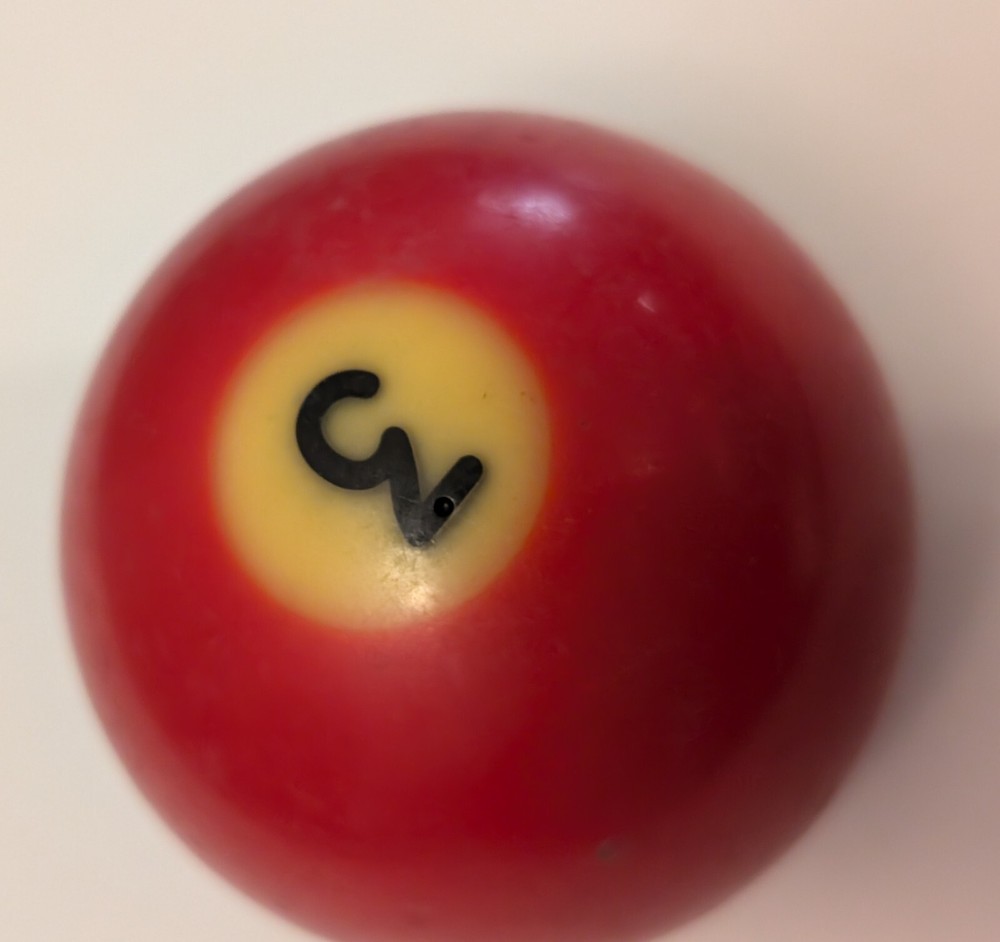 Vintage Solid Red Pool Ball #3 - Black Number - Unbranded Billiard Replacement