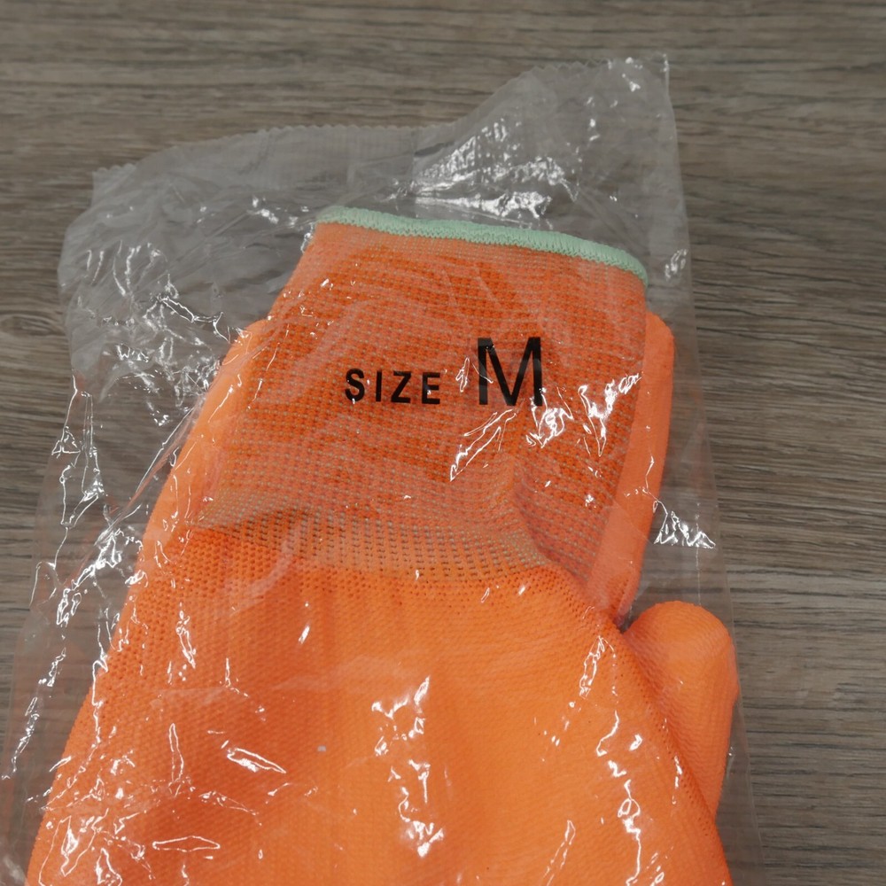 Polyflex Unisex Orange Work Gloves Size Medium ANSI A! Cut 3 Abrasion