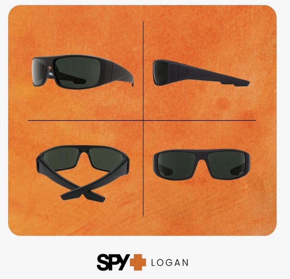 ** Authentic***   Spy Optics Logan Sunglasses Polarized Soft Matte Black Frame