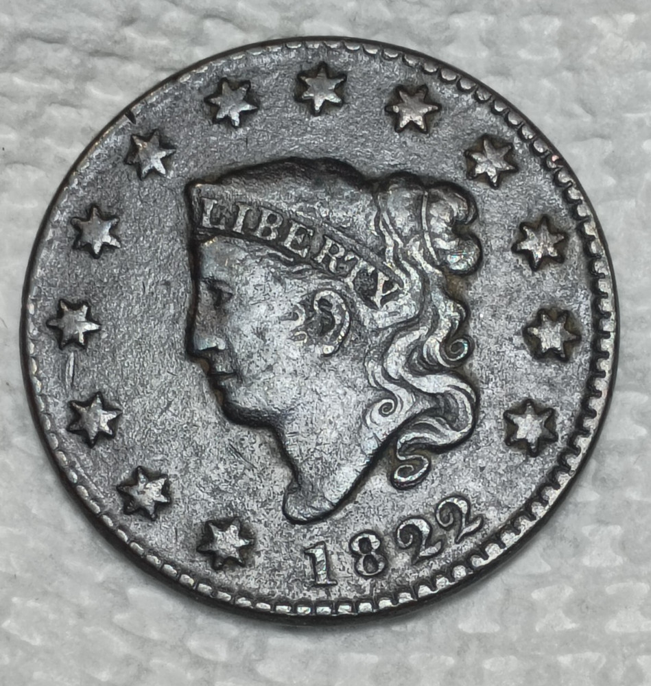 1822 Coronet head large cent US Coin