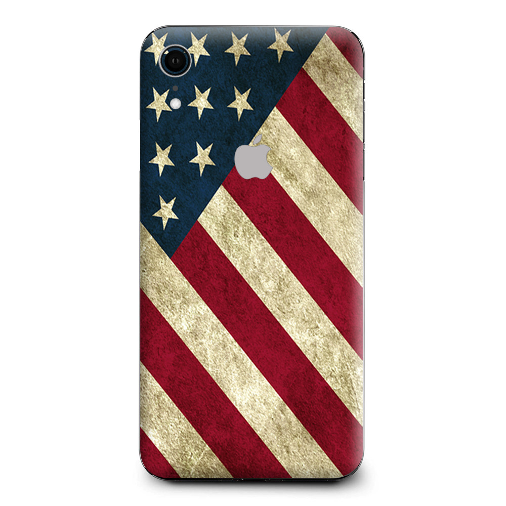Skins Decal Wrap for Apple iPhone XR - Merica Flag Pattern