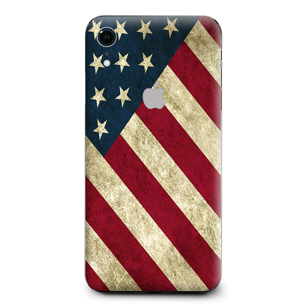 Skins Decal Wrap for Apple iPhone XR - Merica Flag Pattern