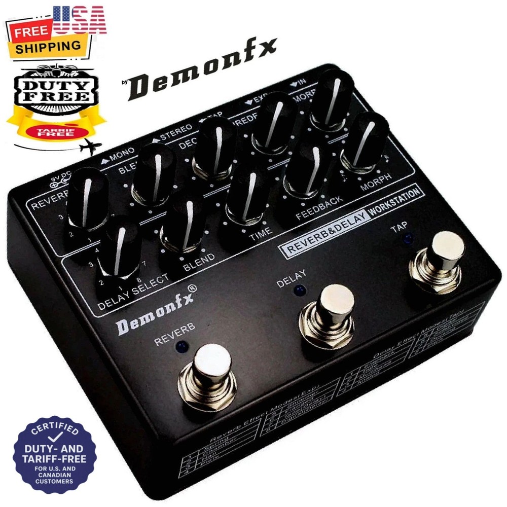 Demonfx RDW Reverb Delay Workstation Guitar Effect Pedal Multi Effects