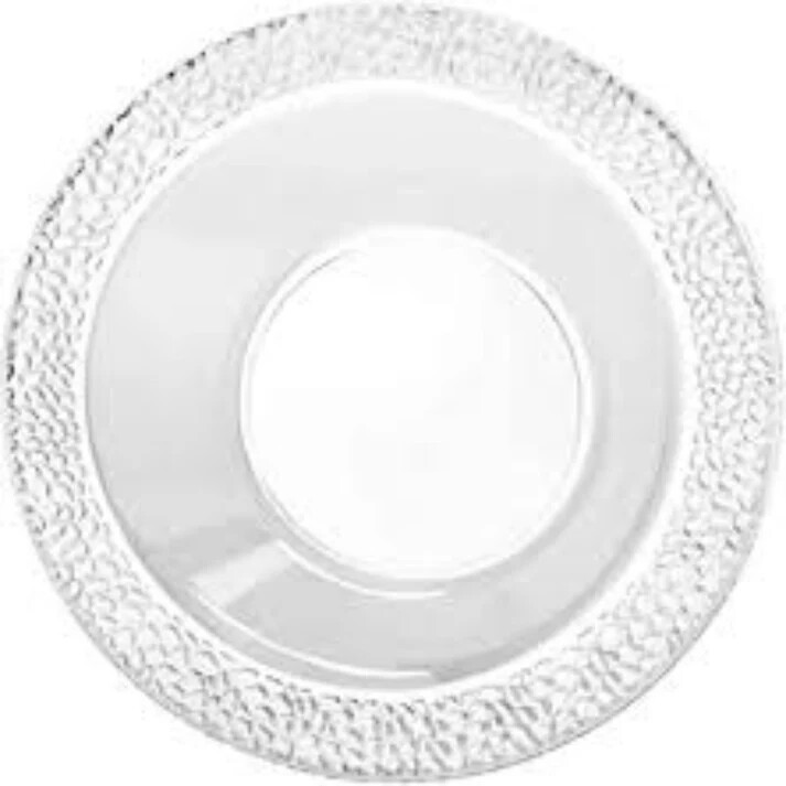 Lillian Clear Plastic Round Bowls 14 Oz Pebbled Dessert Disposable Tableware