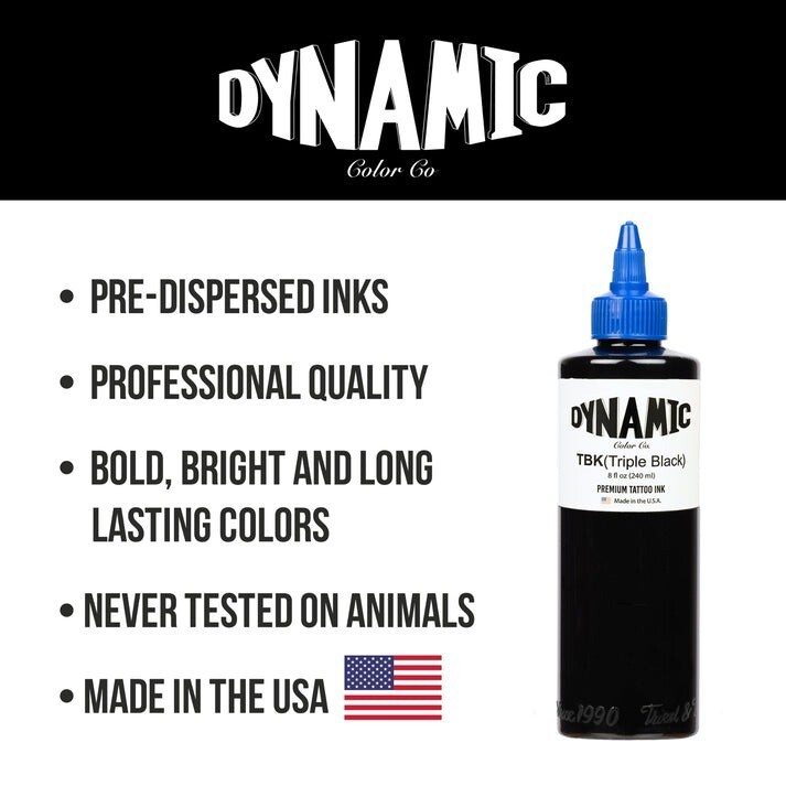 Dynamic Triple Black Tattoo Ink 8 oz