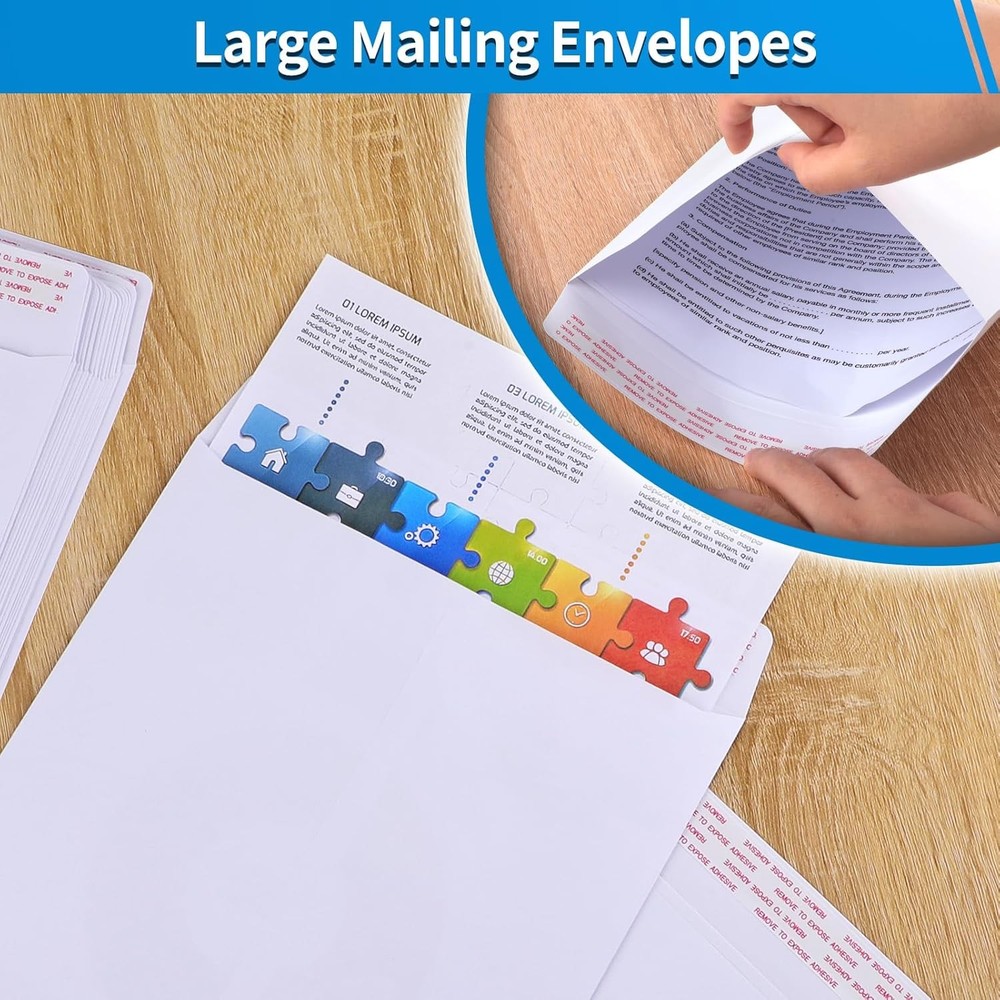100 Pack 6x9 Catalog Mailing Envelopes Mailers Peel Self Seal White