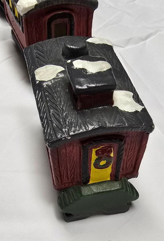 Vintage Ceramic 4 pc Christmas Train Decor