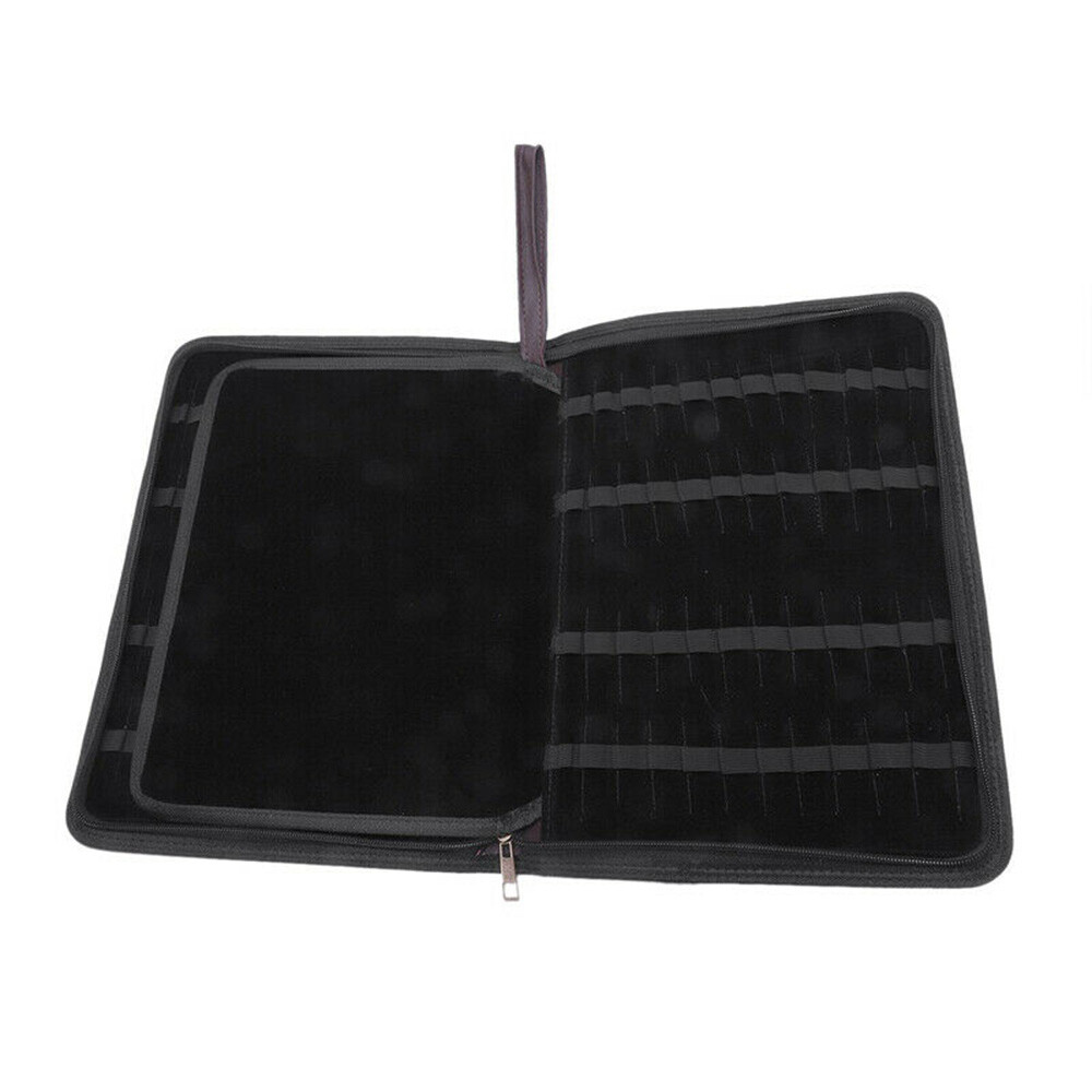 Fountain Pen Case Carry 48 Handle Pu Leather Organizer Storage Display Tray US