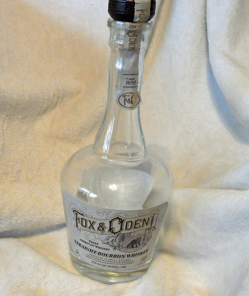 Fox & Oden Small Batch 750ml Bourbon Whiskey Bottle Batch 6 Bottle 58 Empty