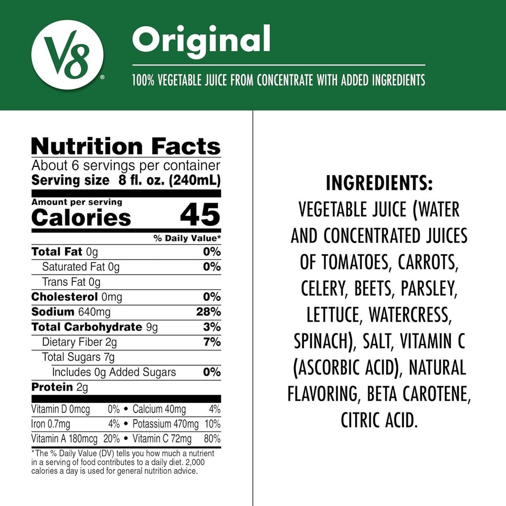 100% Vegetable Juice, 46 fl oz Can