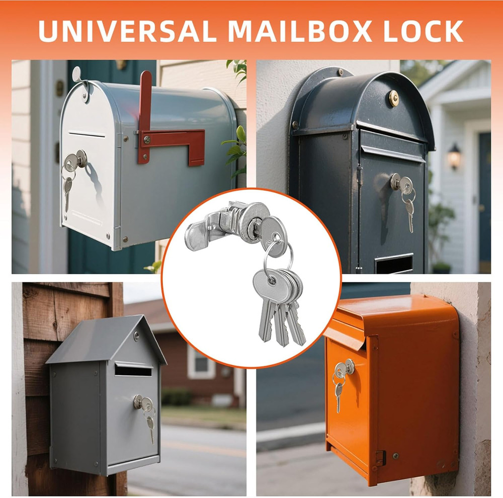 Mailbox Lock Replacement with 4 Keys - Multipurpose Mail Box Locks Compatible...