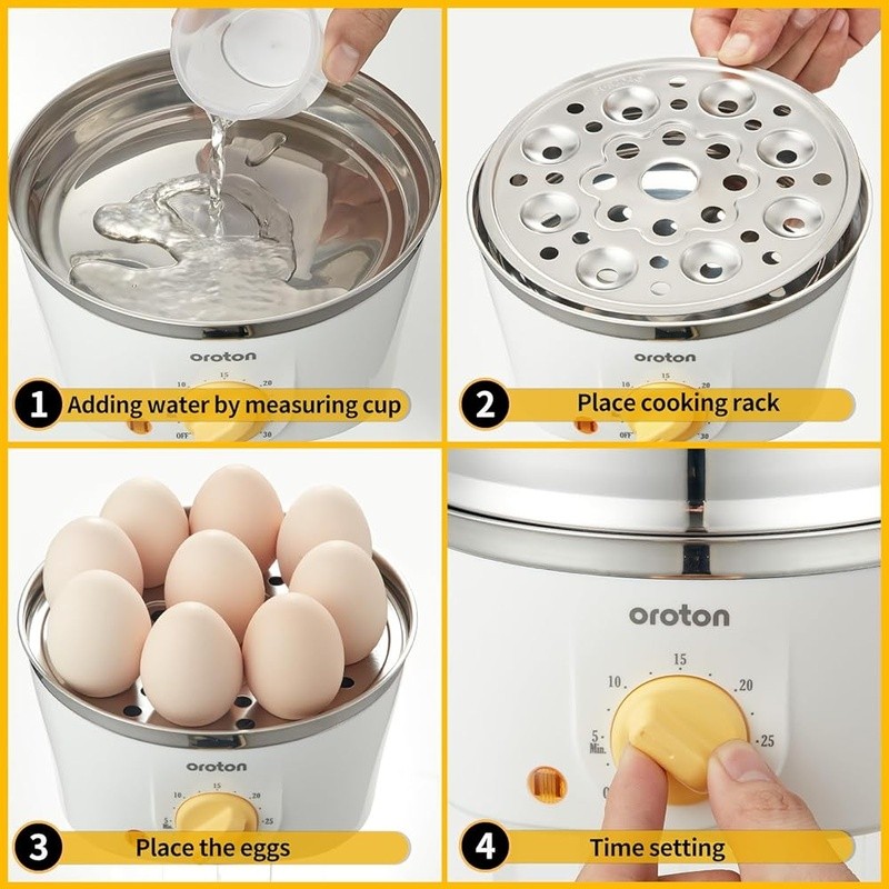 Multi-Function 9 Egg Cooker Electric Hard Boiled Poached Omelet Auto Shut-Off US