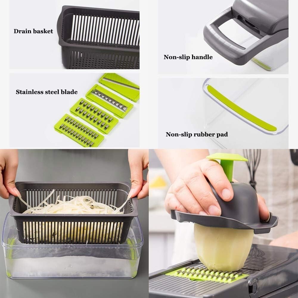 Cutter Chopper Vegetable and Fruit Slicer Pro 12 In 1 Multi Function Mandoline