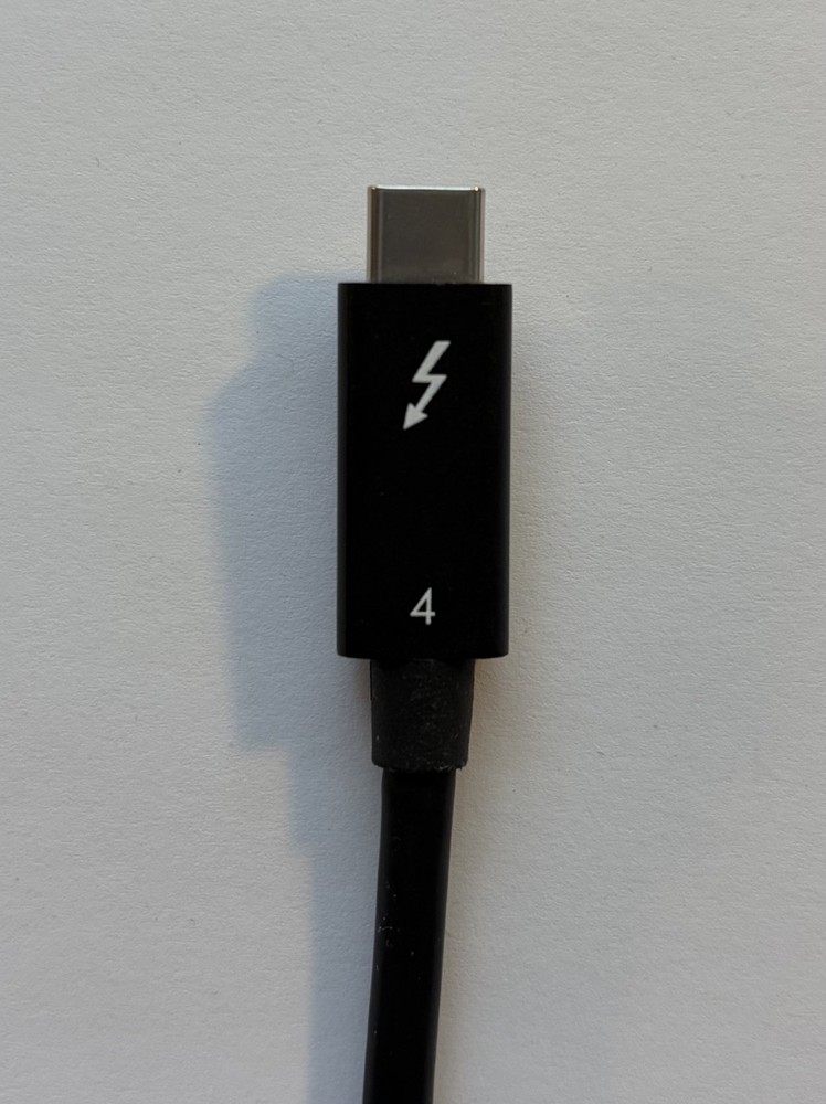 Apple Studio Display 2M 6.6ft Thunderbolt 4 Cable Black w/ USB-C Device Support