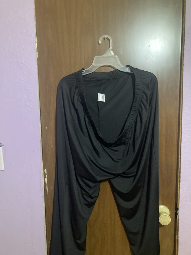 Plus 5X Asymmetrical Solid Black Stretchy Outfit, SMOKING HOUSEHOLD, Read Des.