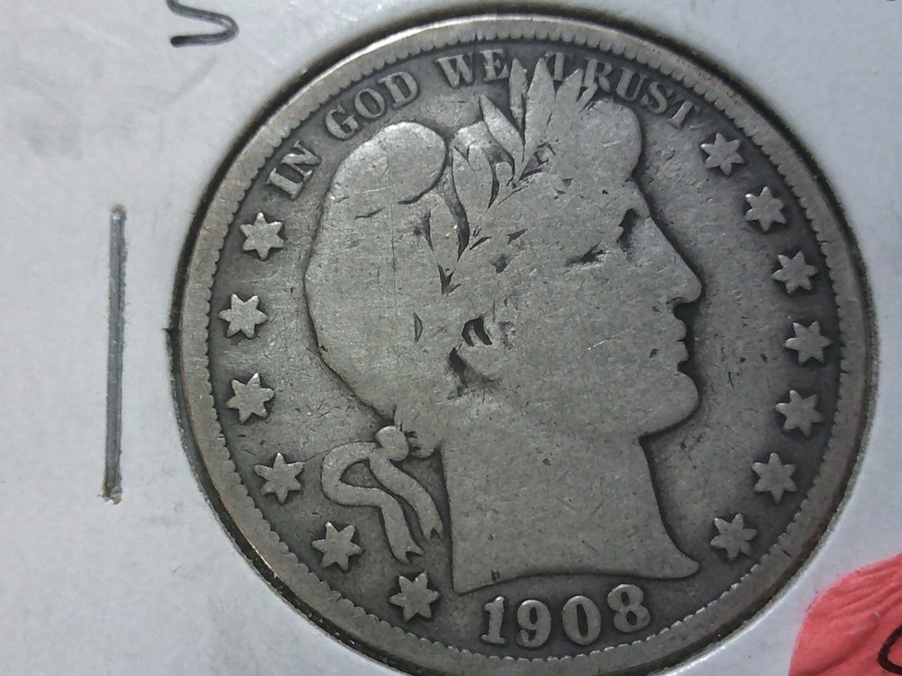 1908-S Barber HAlf Dollar