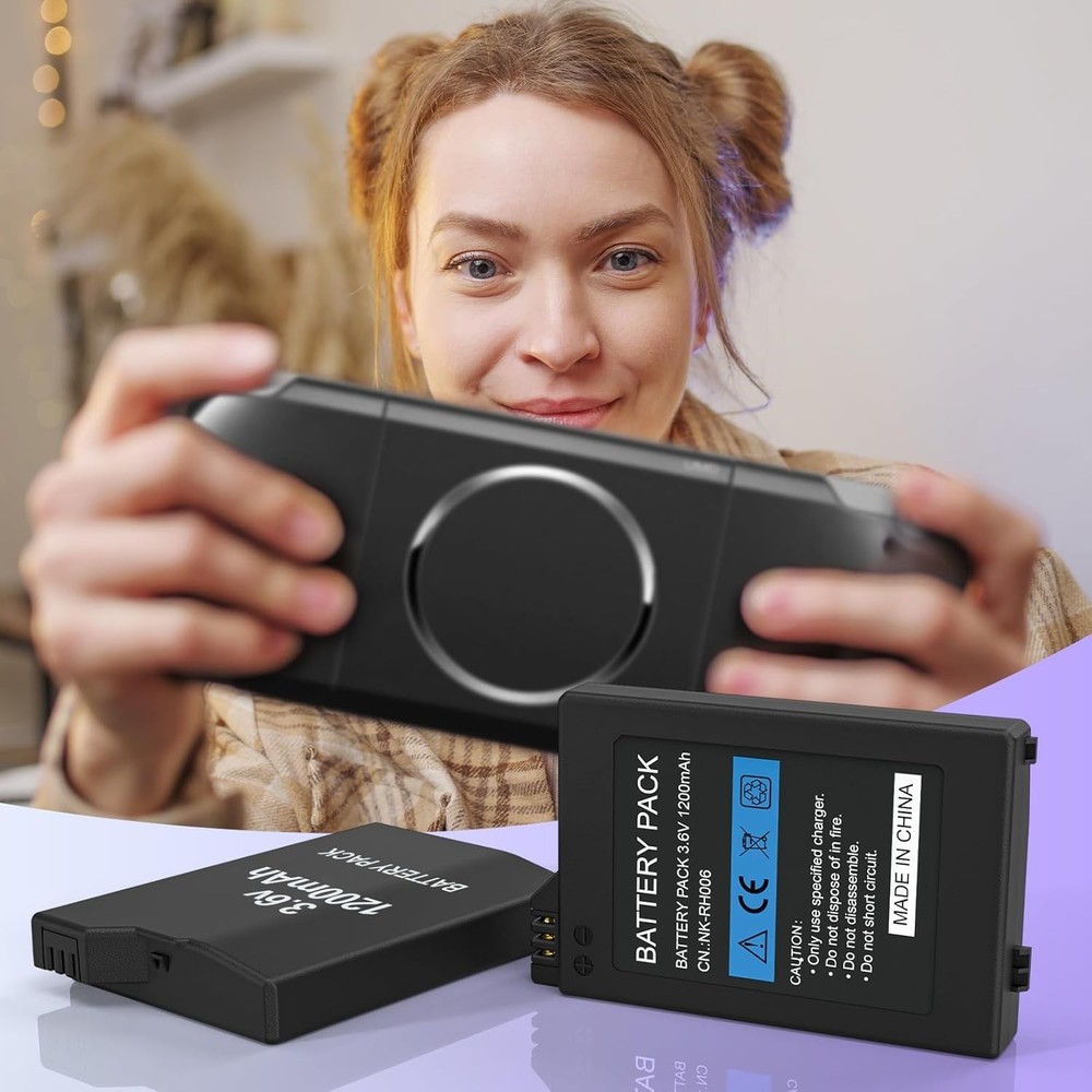 2Pcs Rechargeable Battery Pack Replacement for PSP 2000/3000/Lite/Slim Console,