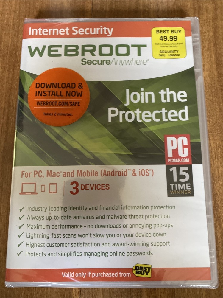 Webroot SecureAnywhere Internet Security - Full Version for Windows & Mac...