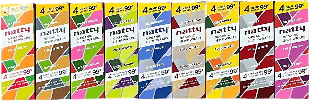 NATTY WRAPS ROLLING PAPER COMBO 10 PACK VARIETY (4 SHEETS PER PACK)