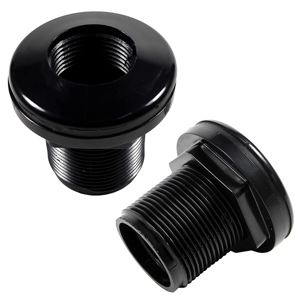 2-Pack HQRP 3/4" ABS Bulkhead Fitting Double Threaded Water Tank Connector