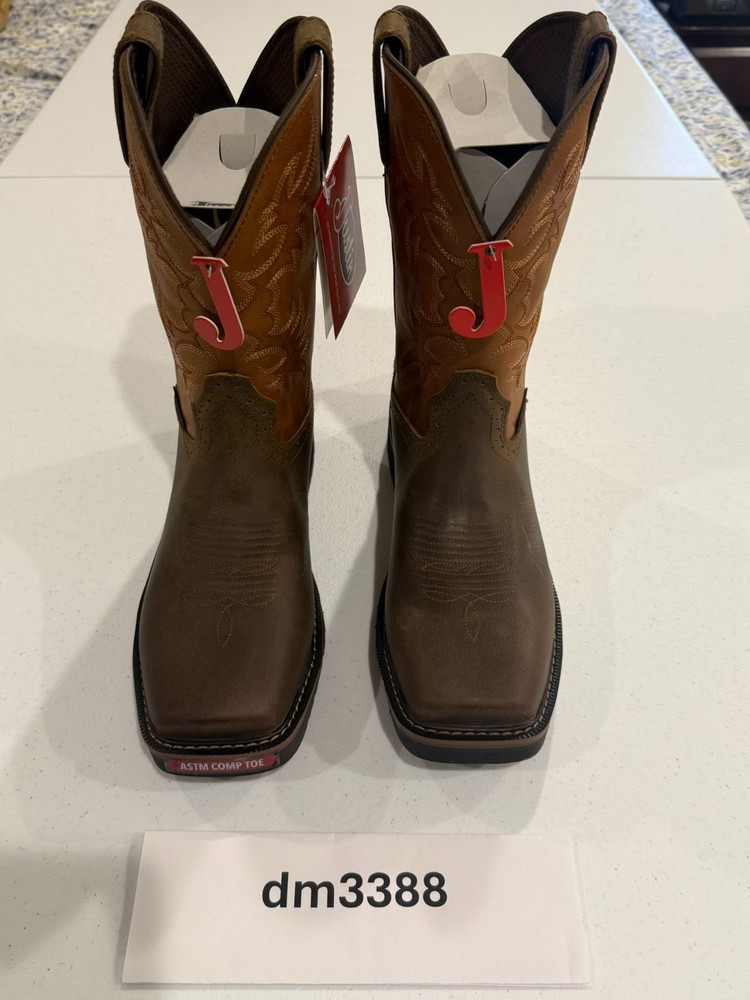 JUSTIN ORIGINAL WORKBOOTS Western Boot: Men Size 8, D, Brown (Model SE4300)