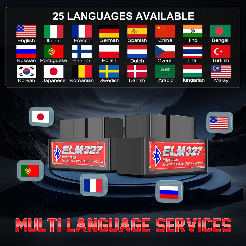 ELM327 Bluetooth OBD2 Scanner Code Reader Auto Read Tool For Android & iOS