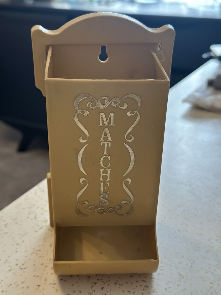 Vintage Plastic Match Box Holder Wall Mount