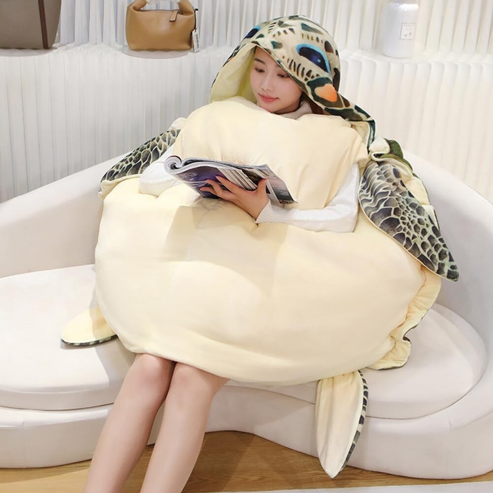 Wearable Turtle Shell Pillows Tortoise Plush Pillow Creative Turtle Shell Stu...