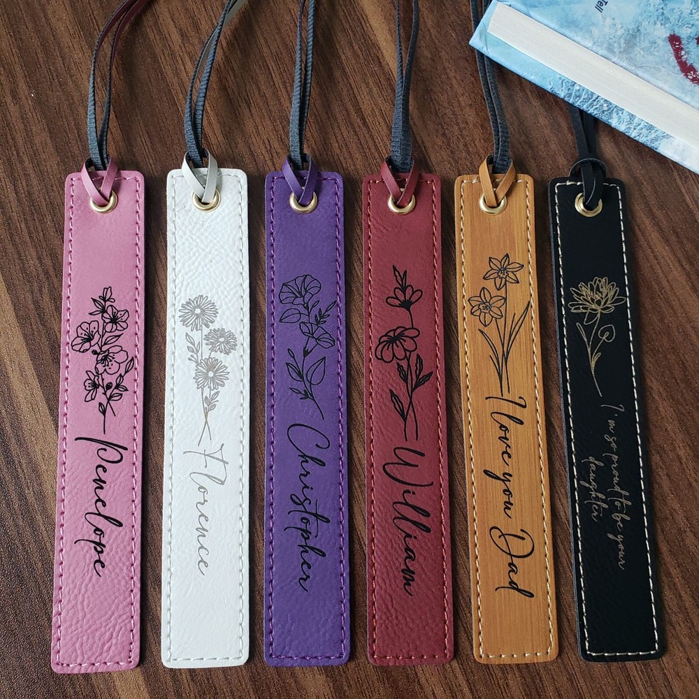 Customized Long Leather Bookmark - Perfect Reader Gift for her and him