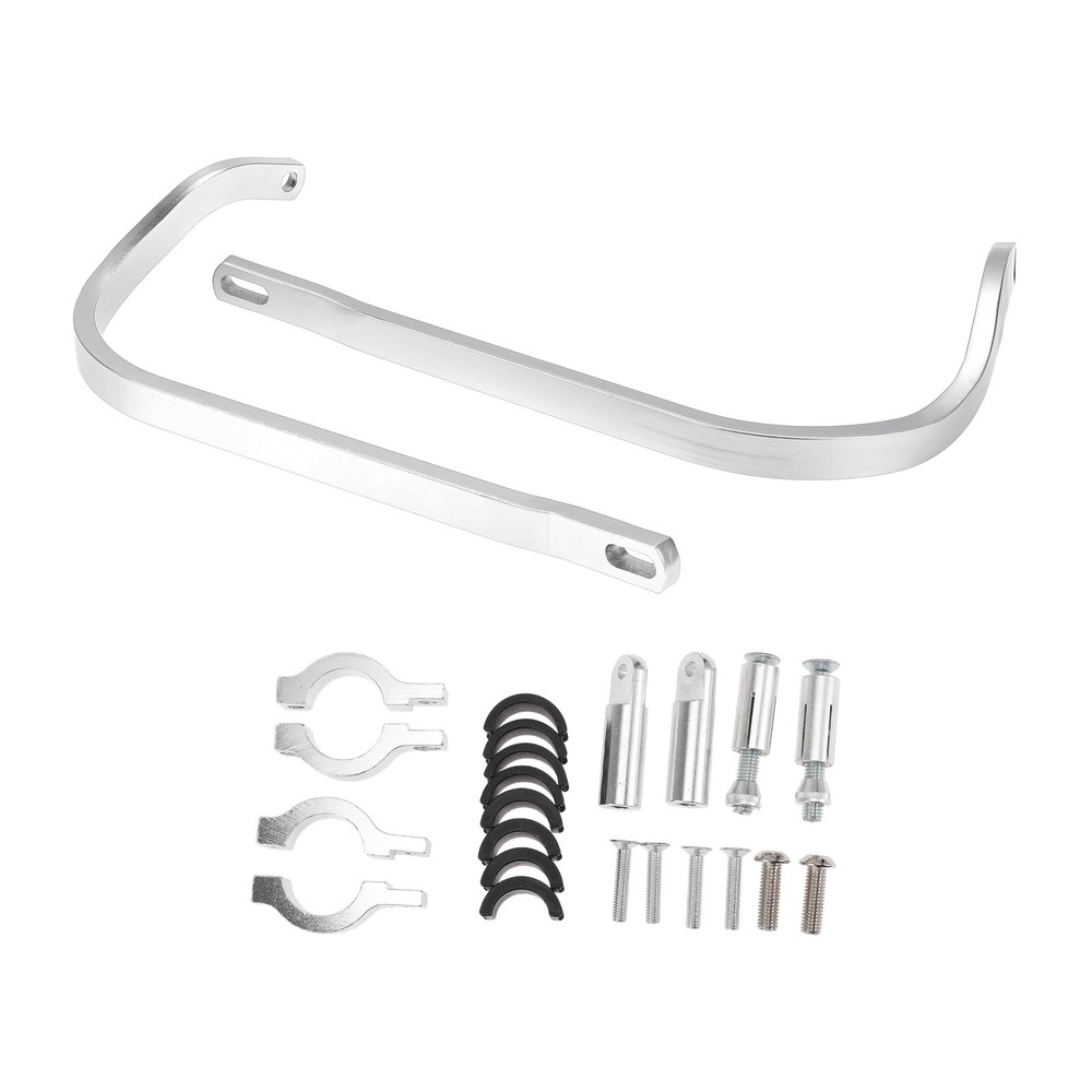 Motorcycle knob protection set aluminum silver 1 pc