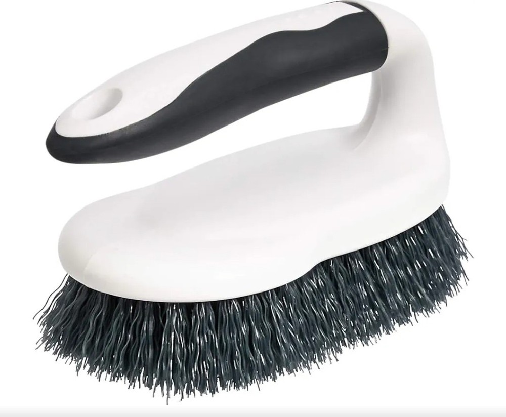 Amazon Basics All Purpose Rectangular Scrub Brush, 2-pack, White & Black P32YZ2