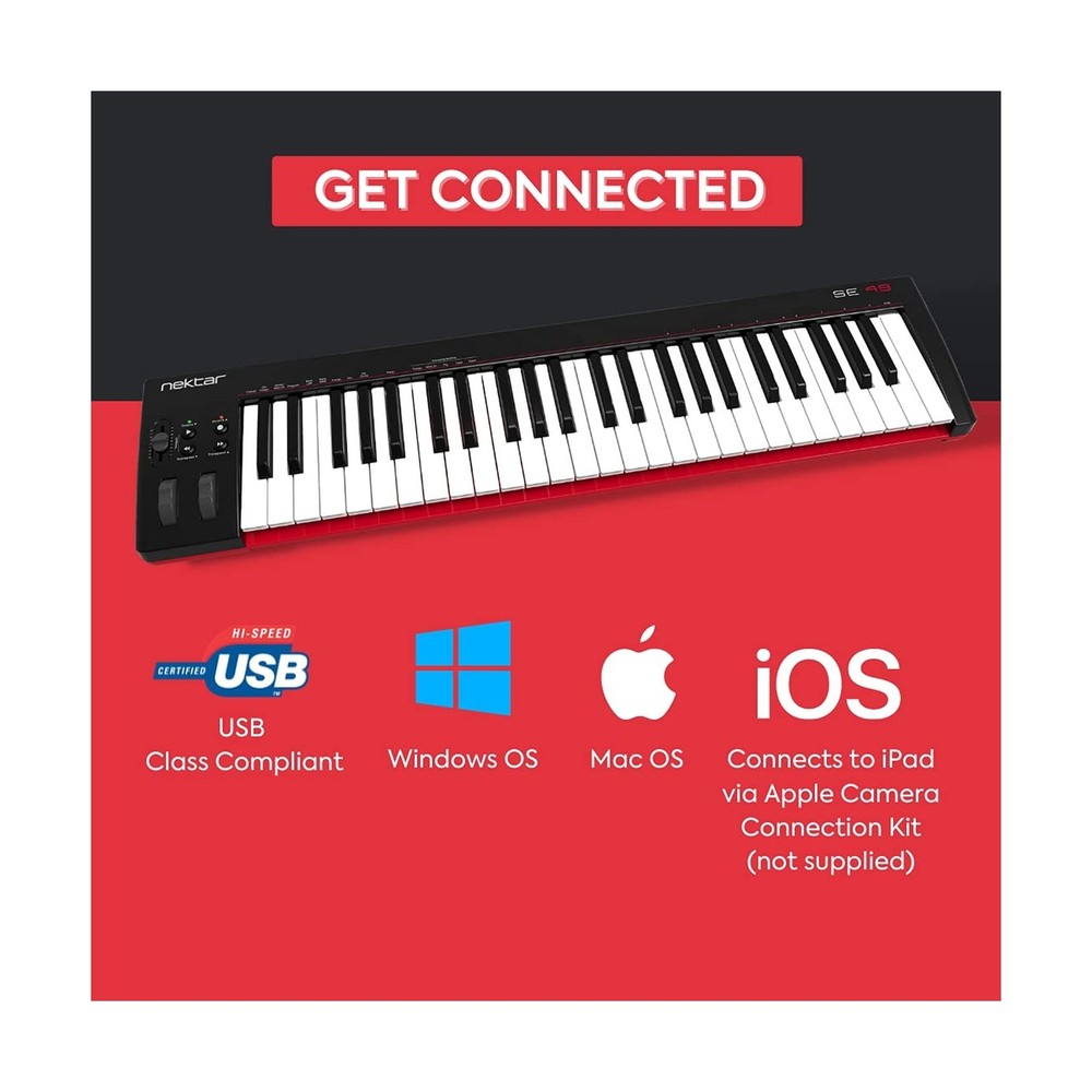 Nektar, 49-Key Midi Controller (SE49),Black white Grey