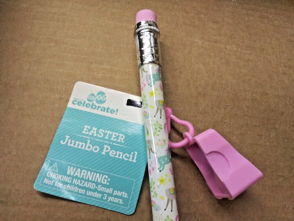 Celebrate Easter Jumbo Pencil with Multi-colored Unicorns/LLAMAS with Sharpener