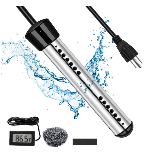 Electric Pool Water Heater Portable Hot Bath Tub Warmer Heating Element 1500W