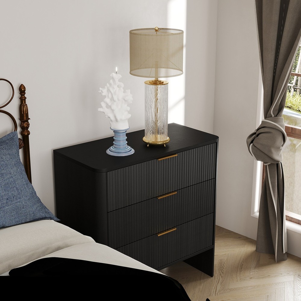 Modern Wavy Pattern Drawer Cabinet For Bedroom Hallway