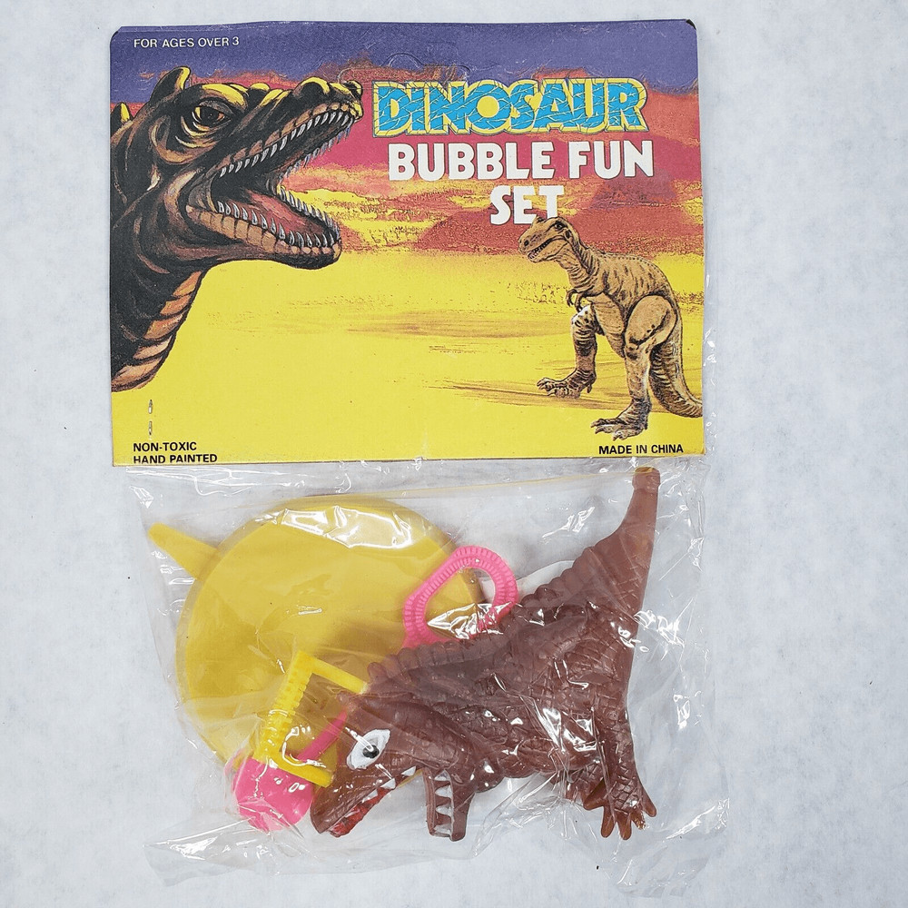 Vintage DINOSAUR Bubble Fun Set . Godzilla T-Rex