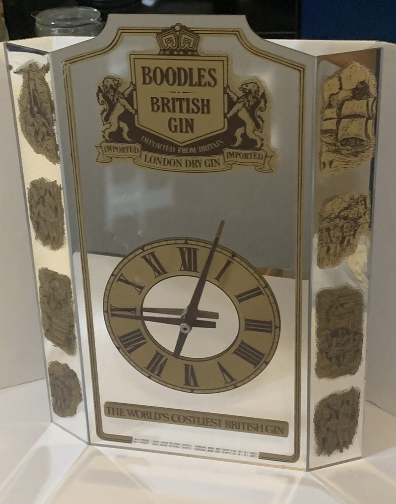 Boodles British Gin, Mirror Clock, Vintage