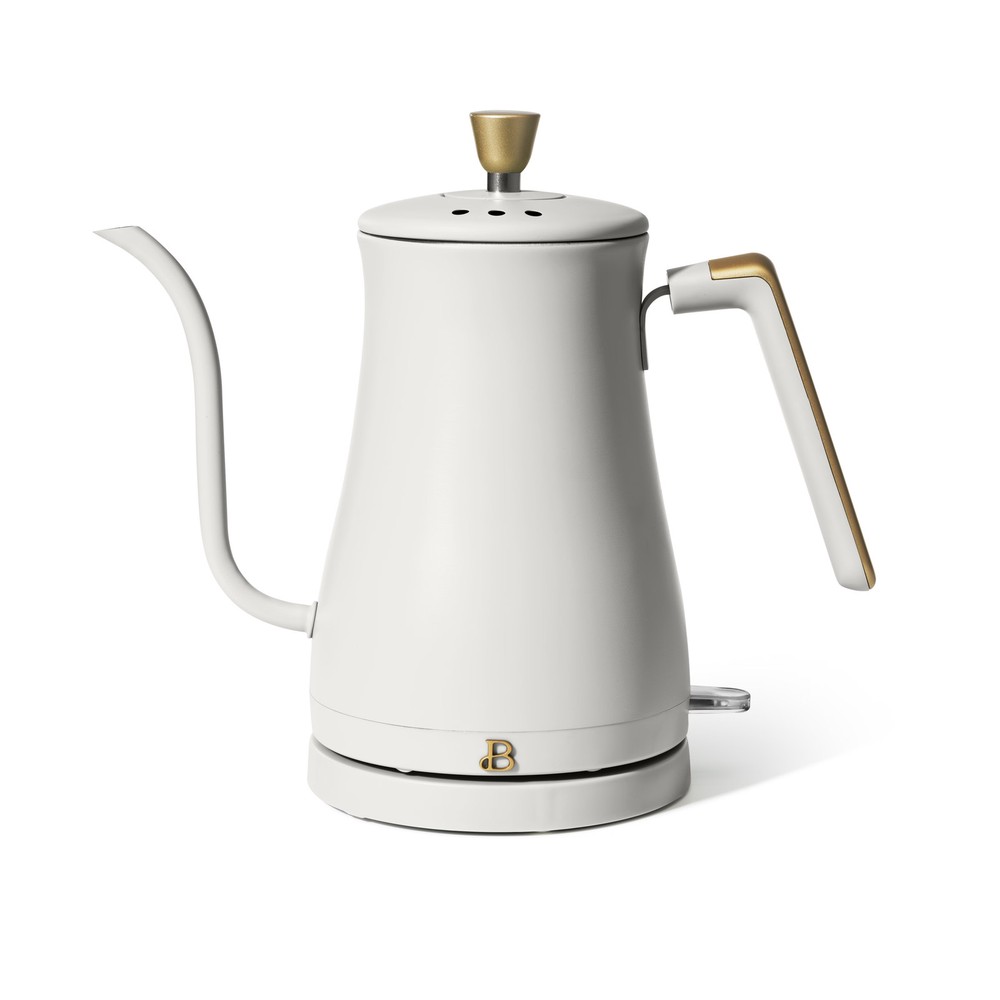 Beautiful 1L Electric Gooseneck Kettle 1200W White Icing