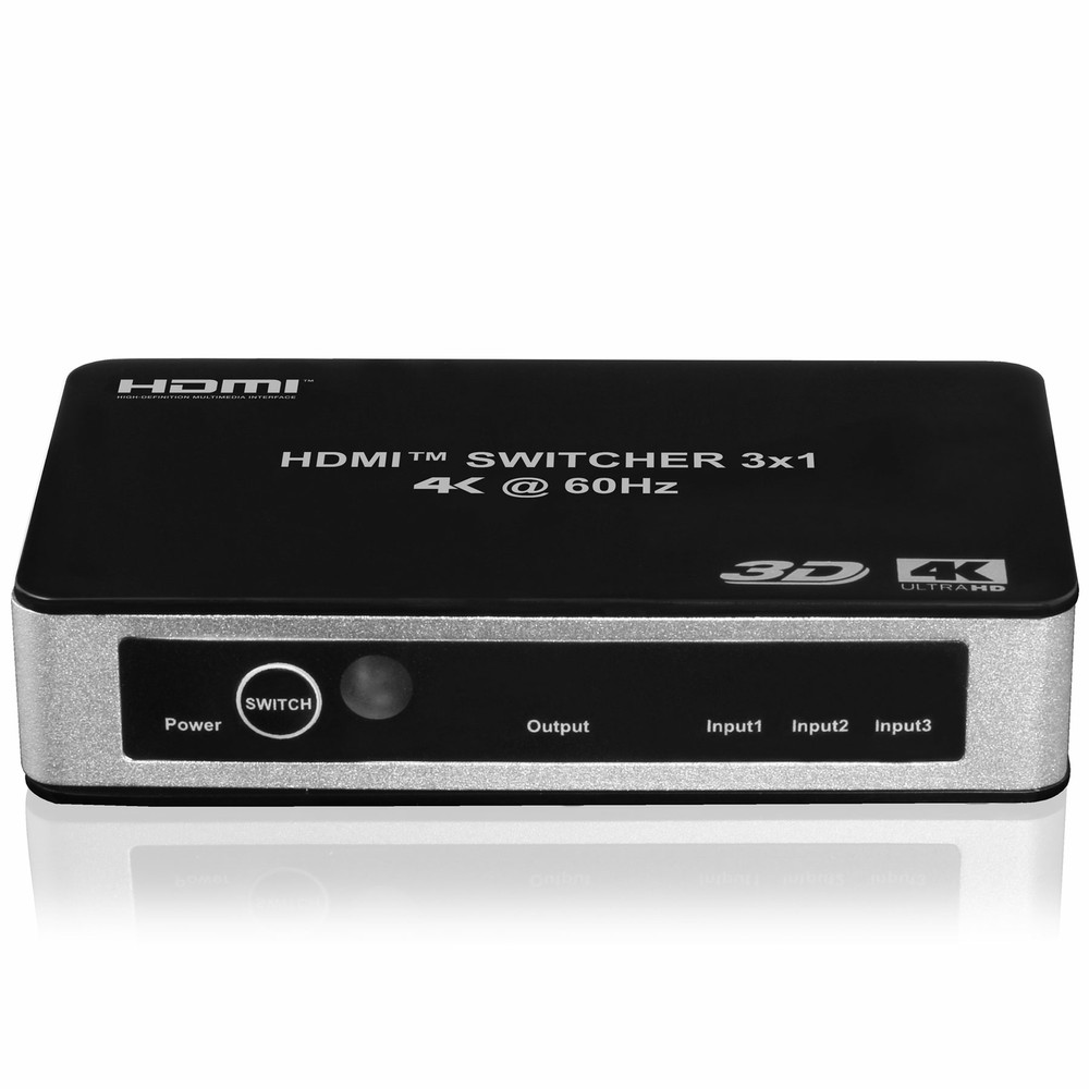HDMI 2.0 Premium 4K 3-Input 1-Output HDCP 2.2 Switch With IR