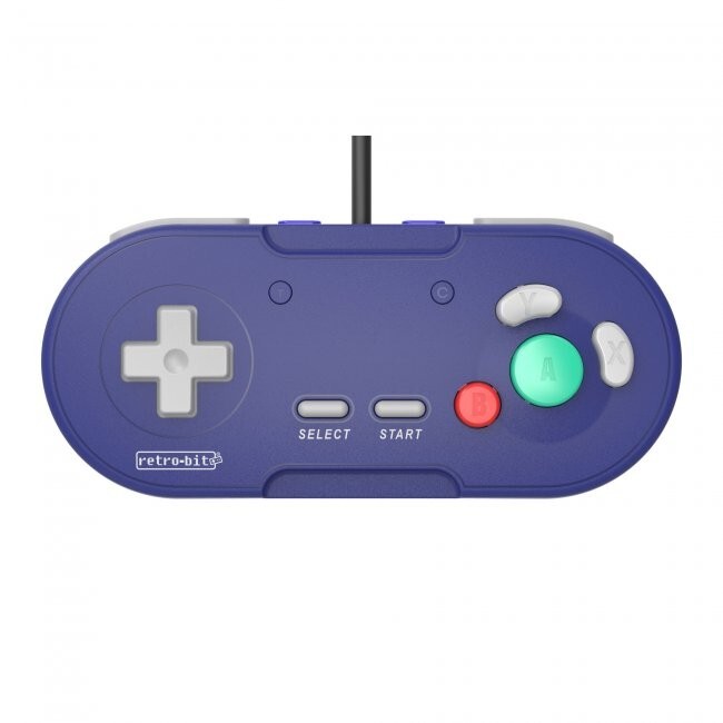 Retro-Bit LegacyGC Wired Controller GameCube and Wii Indigo