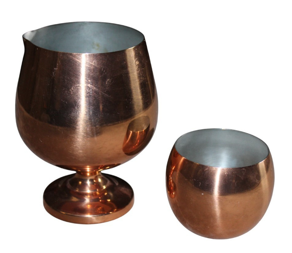 Copper craft Guild Roly Poly Cup With Pedestal Pitcher