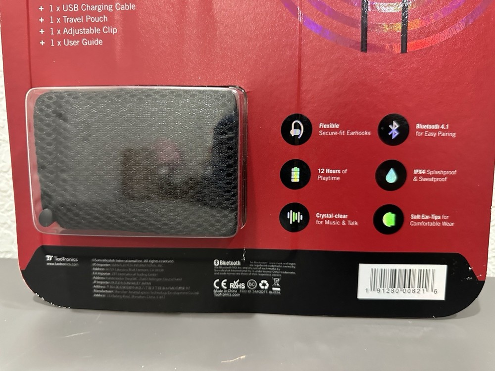 Taotronics Wireless Bluetooth Stereo Earbuds TT-BH054 New
