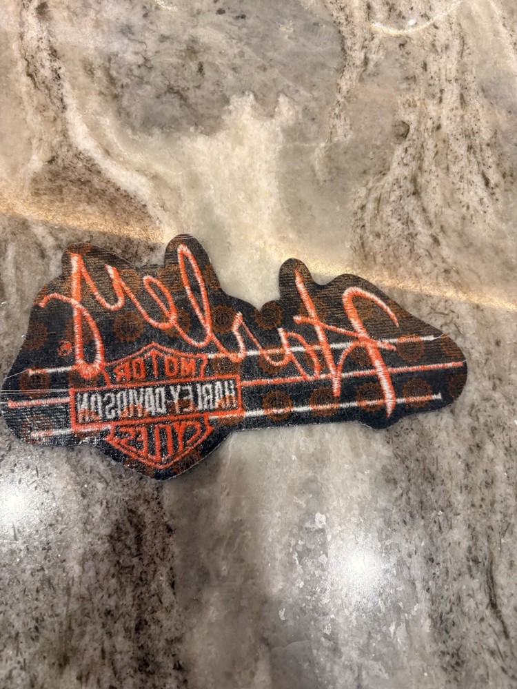 Harley-Davidson Large Back Patch Script Bar & Shield Embroidered 8" x 4"
