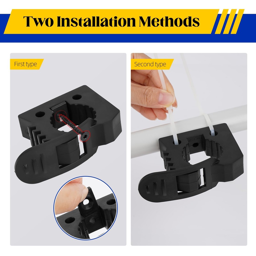 Rubber Clamp (2 Pack) Adjustable Non-Slip Quick Release Mount, Fits 1" - 2-1/...